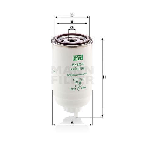WK842/6 MANN Fuel Filter for CLAAS Harvesters Commandor Dominator
