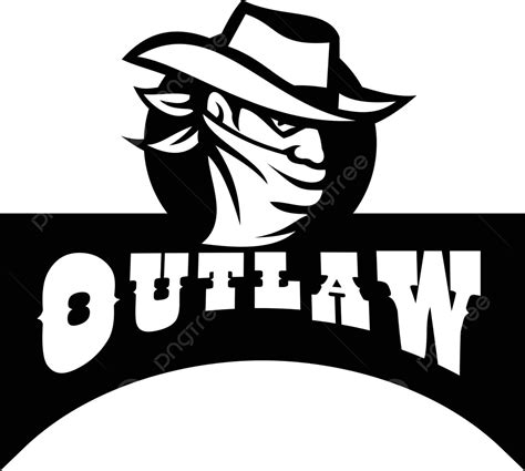 Retro Black And White Image Of A Masked Bandit With Outlaw Text Vector