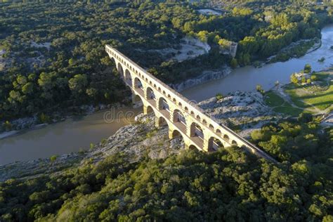 The Pont Du Gard Is An Ancient Roman Aqueduct Bridge Stock Photo