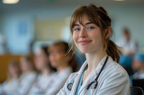 Premium Photo Young Medical Student Smiling During Lecture