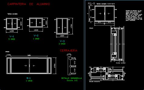 Sliding Window Aluminium Dwg Detail For Autocad Designs Cad