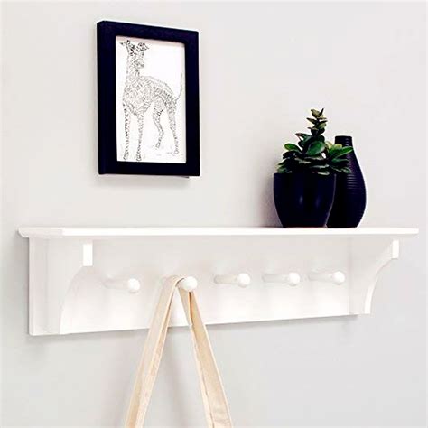 Winado Wall Mounted Coat Hook Rack With 5 Dual Metal Hooksfloating