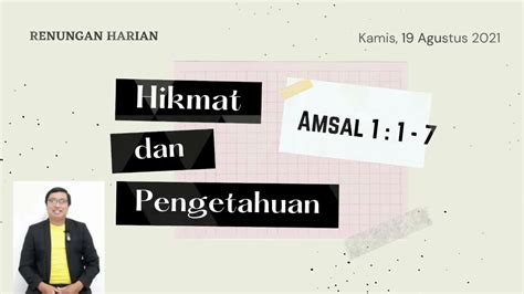 Hikmat Dan Pengetahuan Amsal Youtube