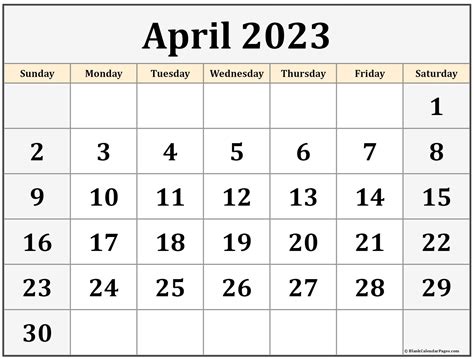 April 2023 Printable Calender