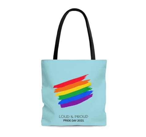 Rainbow Tote Bag Lgbt Bag Pride Day Bag Gay Themed Bag Gay Etsy