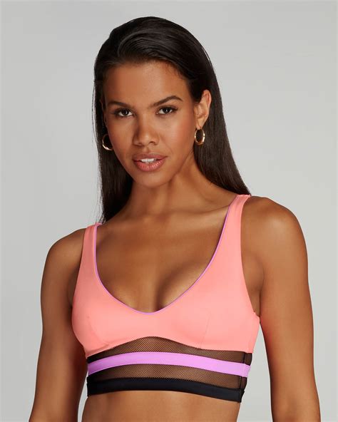 Zenaya Bikini Top In Coral Multicolour By Agent Provocateur New In