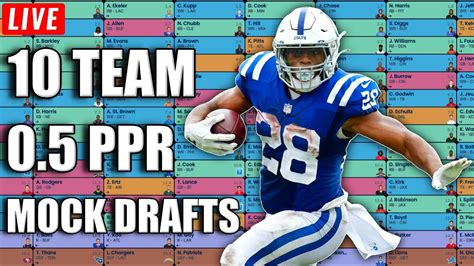 2022 Fantasy Football Mock Drafts 10 Team Half PPR YouTube