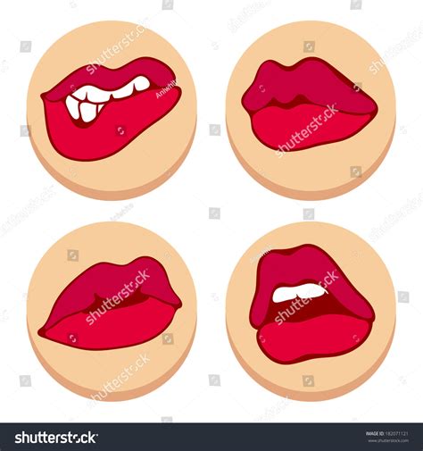 Set Beautiful Female Lips Vector Illustration Stock Vector Royalty