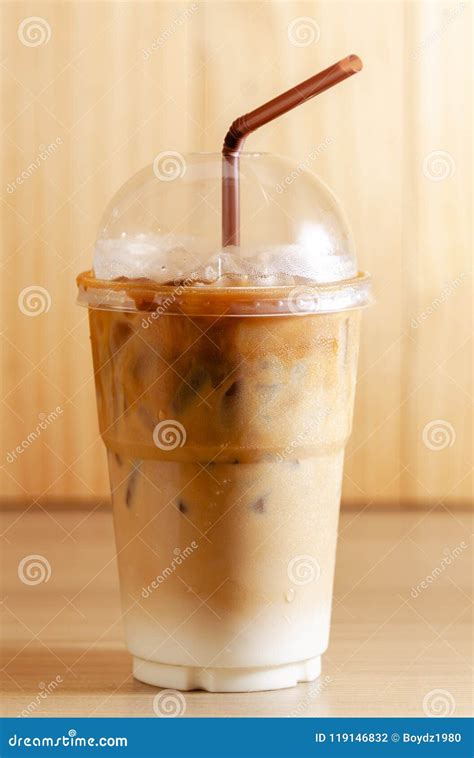 Iced coffee cup with straw stock photo. Image of frappe - 119146832