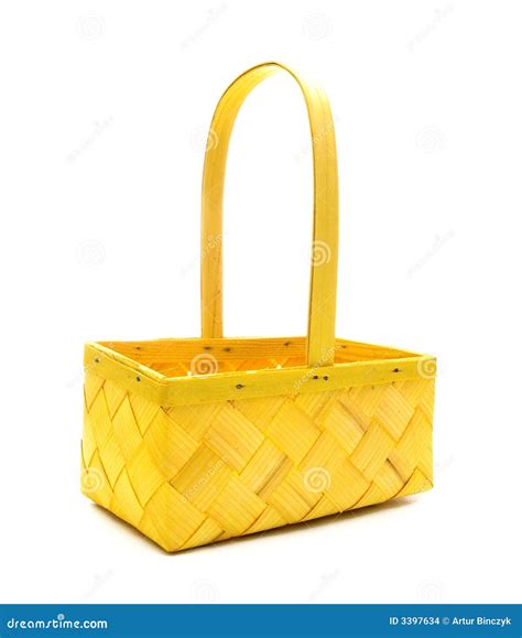 Yellow Basket Stock Photo Image Of Empty Container White 3397634