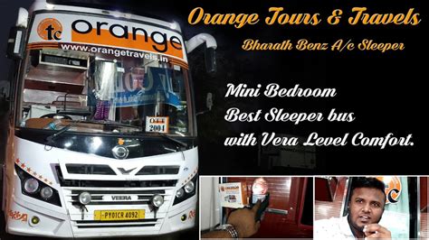 Orange Travels Bharat Benz Ac Sleeper Bus Tamil Review Coimbatore To