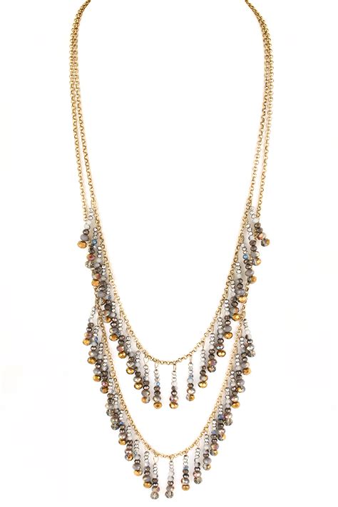 Beaded Fringe Necklace Necklaces