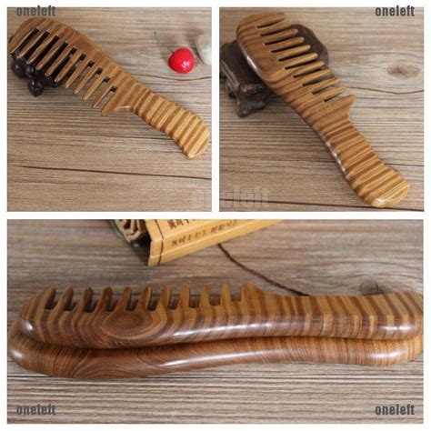 Jak Beauty Wooden Natural Sandalwood Handmade Wide Tooth Comb Massage