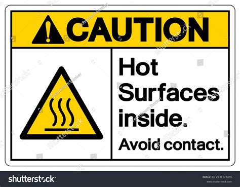 Caution Hot Surfaces Inside Symbol Sign Stock Vector Royalty Free Shutterstock