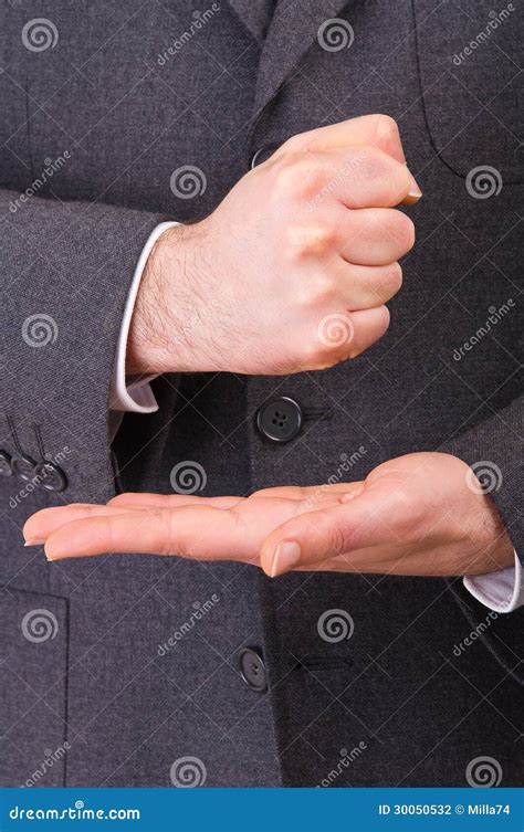 Businessman Gesturing With Both Hands Stock Photo Image Of Male