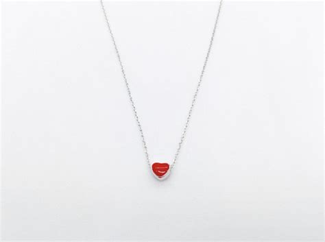 Red Heart Pendant Necklace Zoe Alice Jewellery And Ts