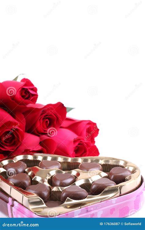 Rose And Heart Shaped Chocolate Stock Image Image Of Celebrate
