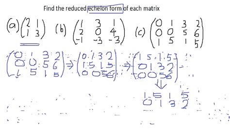 Linear Algebra Example Problems Reduced Row Echelon Form YouTube