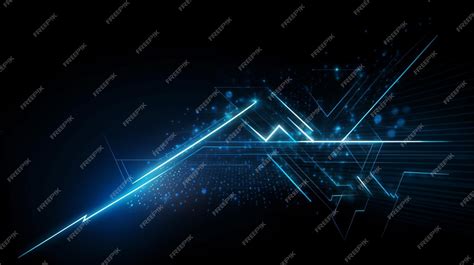 Premium Photo Abstract Blue Arrow Glowing With Lighting And Line Grid