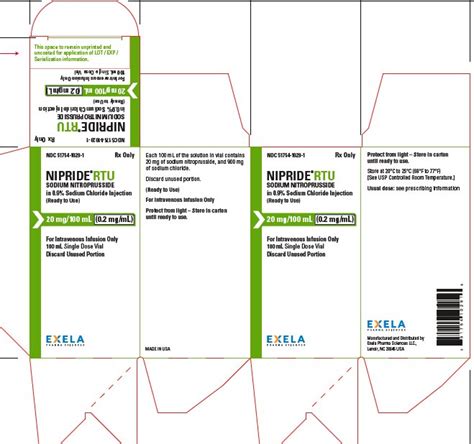 Dailymed Nipride Rtu Sodium Nitroprusside Injection Solution