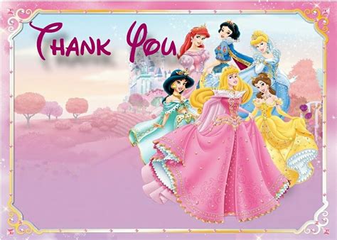 6 Best Images Of Disney Princess Thank You Cards Printable Disney