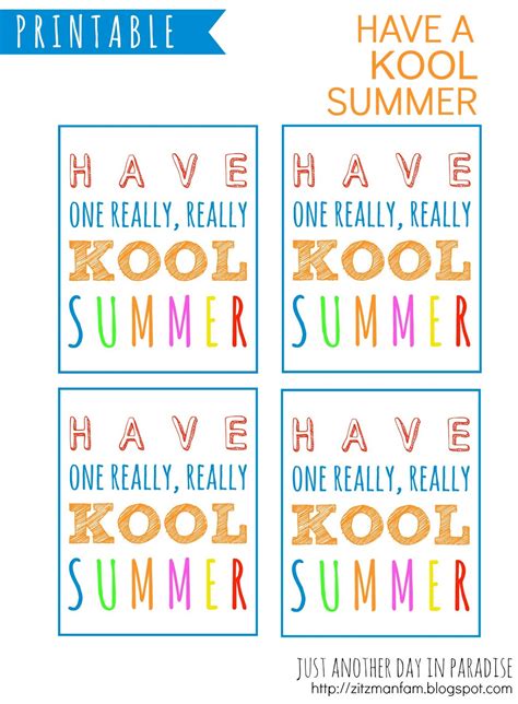 Larissa Another Day Have A Kool Summer Printables