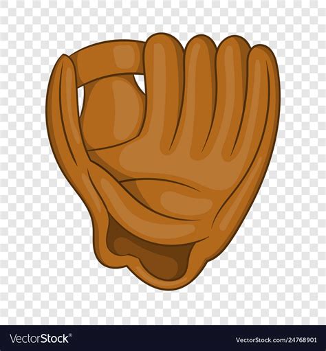 Baseball Glove With Ball Icon Cartoon Style Vector Image