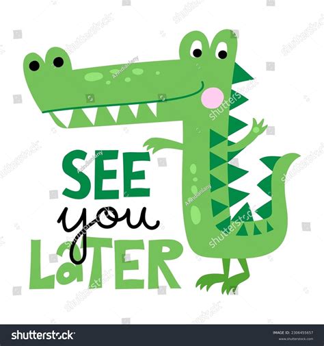 See You Later Alligator While Crocodile Stock Vector Royalty Free