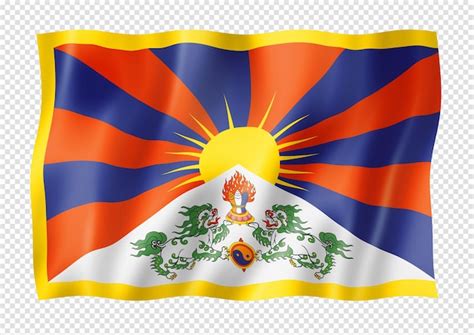 Premium PSD | Tibetan flag isolated on white