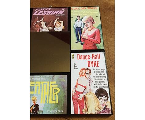 Lesbian Pulp Wall Mirror Retro Vintage Pin Up Paperback Pulp Etsy