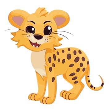 Cheetah Clipart Cheetah Cub Or Cartoon On White Background Vector