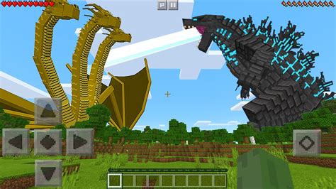 I Found Godzilla Vs King Ghidorah In Minecraft Pocket Edition Youtube