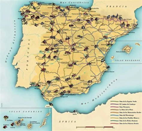 Paradores of Spain - Paradores de España - Location Map