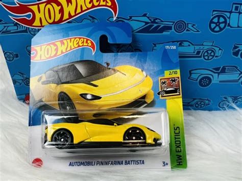 Hot Wheels Automobili Pininfarina Battista Yellow Hw Exotics Short Card Picclick Ca