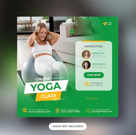 Premium Vector Online Yoga Class Social Media Post Template