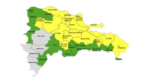 COE Mantiene 16 Provincias En Alerta Amarilla Y Aumenta A 11 Las Verdes