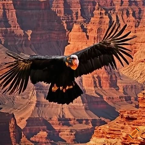 California Condor Flying Over The Grand Canyon On Craiyon