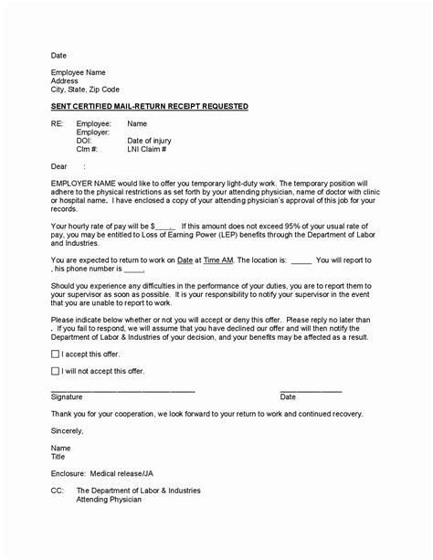 √ 20 Work Restriction Letter ™ Dannybarrantes Template