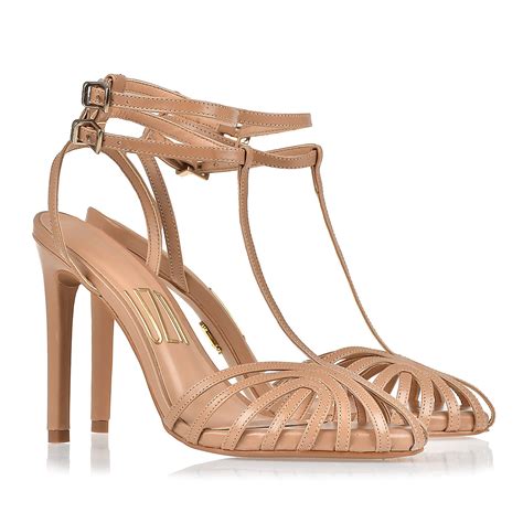 UZA Shoes Sandália Salto Alto New Couro Nude Coleção Primavera Verão 2021