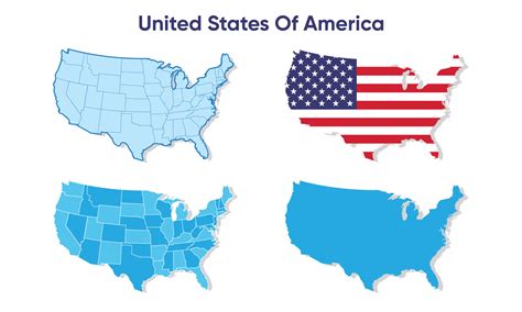 United States Of America Maps Simple Vector Illustration Set Pro Vector 22712510 Vector Art At