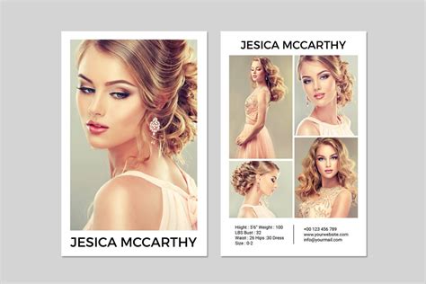 3 Model Comp Card Template Bundle Modeling Comp Card Model Agency Zed Card Photoshop Elements