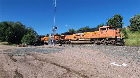 BNSF 8418 Leads A NB Empty Mega Coal Train With 2X4X2 Power 8 4 23