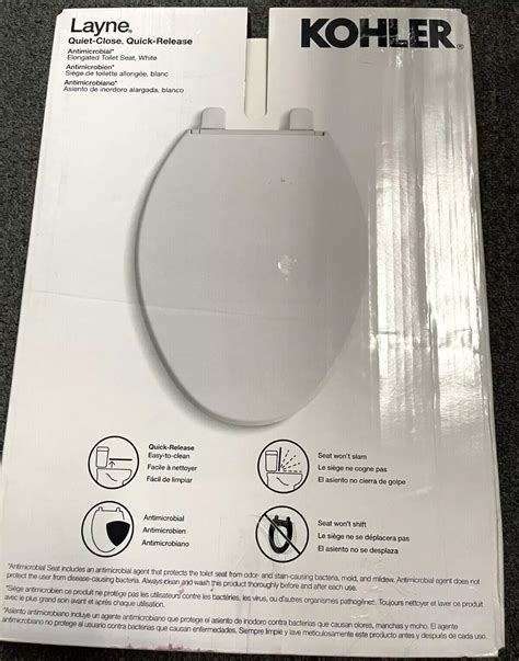 Kohler Layne Quiet Close Quick Release Elongated Antimicrobial Toilet Seat White Ebay