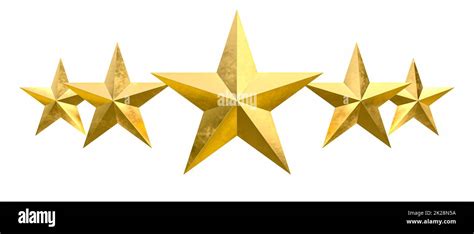 Five Gold Stars Isolated On A White Stock Photo Alamy