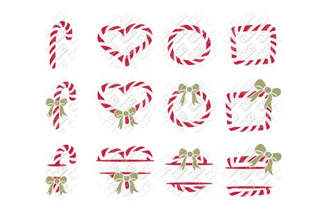 Candy Cane Svg Monogram Christmas In Svg Dxf Png Eps  145476