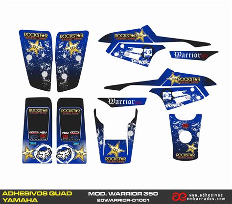 Adhesivos Yamaha Warrior Star Azul Adhesivosembarrados