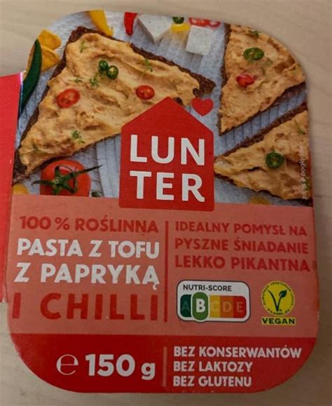 Pasta Z Tofu Z Papryk I Chilli Lunter Kalorie Kj I Warto Ci