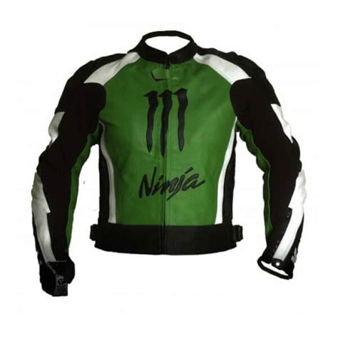 Kawasaki Leather Racing Green Motorcycle Biker Riding Jacket