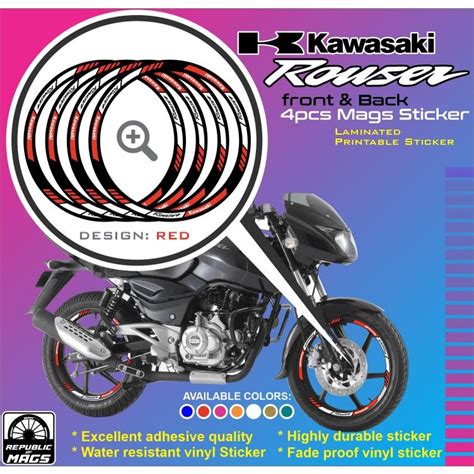 Kawasaki Rouser Mags Printed And Laminated Decals Stickers Shopee