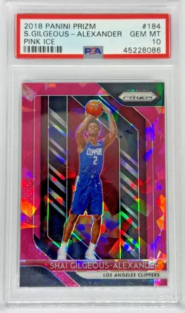 Shai Gilgeous Alexander Prizm Rosa Ice Prizm Rookie Psa